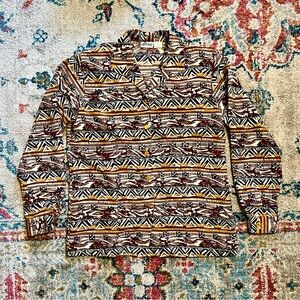 Anna Geometric Patterned Shirt in Brown and Black